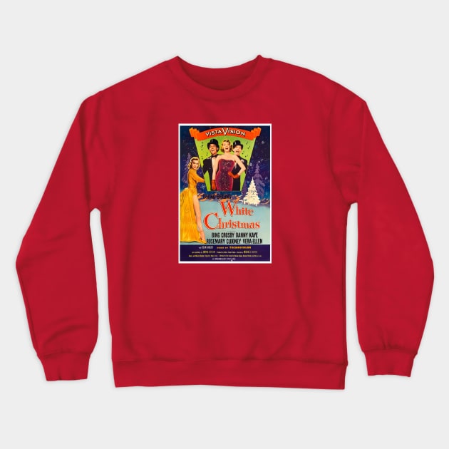 White Christmas Classic Movie Poster Crewneck Sweatshirt by Noir-N-More